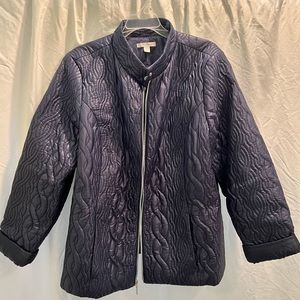 Isaac Mizrahi Live Women’s Blue Quilted Zip-front Jacket